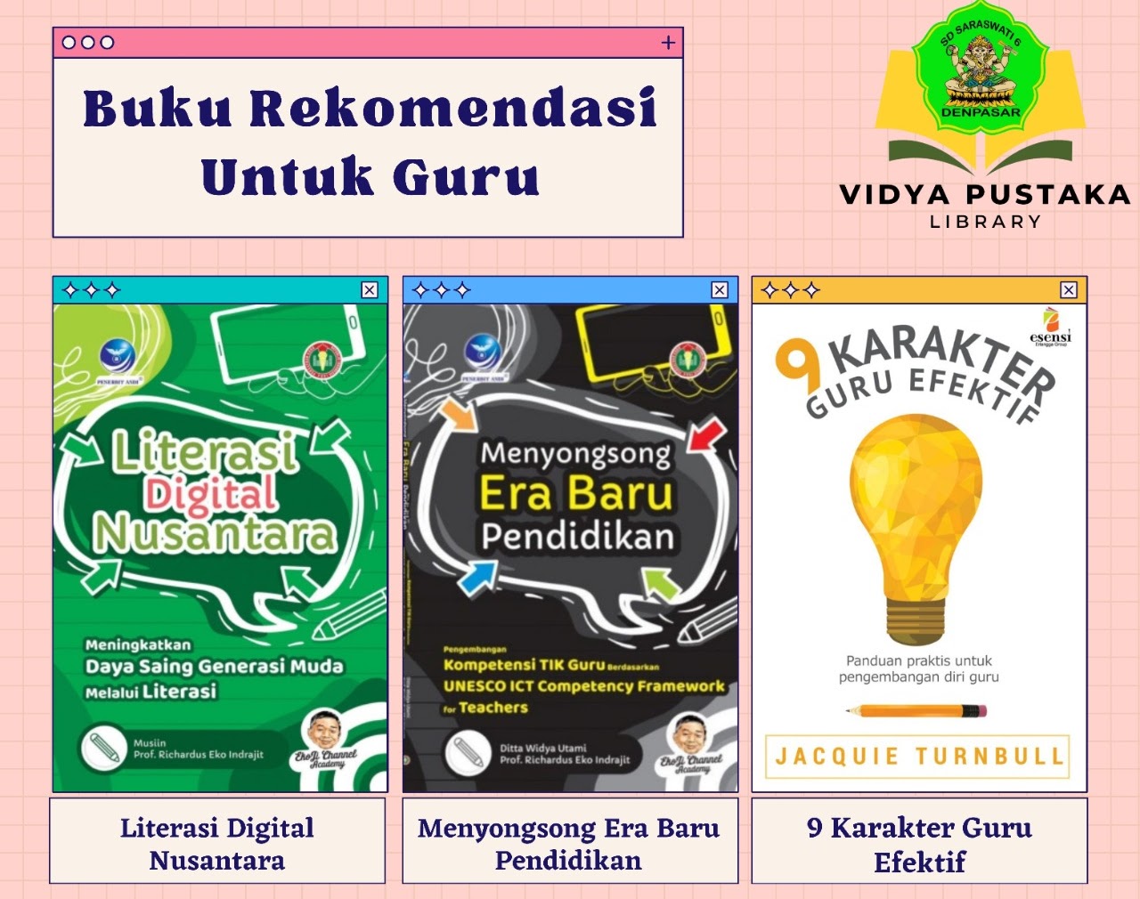 Koleksi perpustakaan vidyapustaka