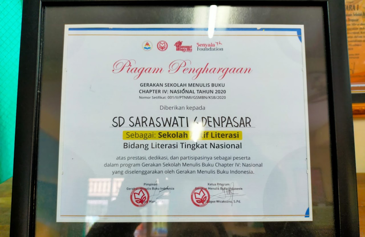 Penghargaan yang diterima perpustakaan vidyapustaka